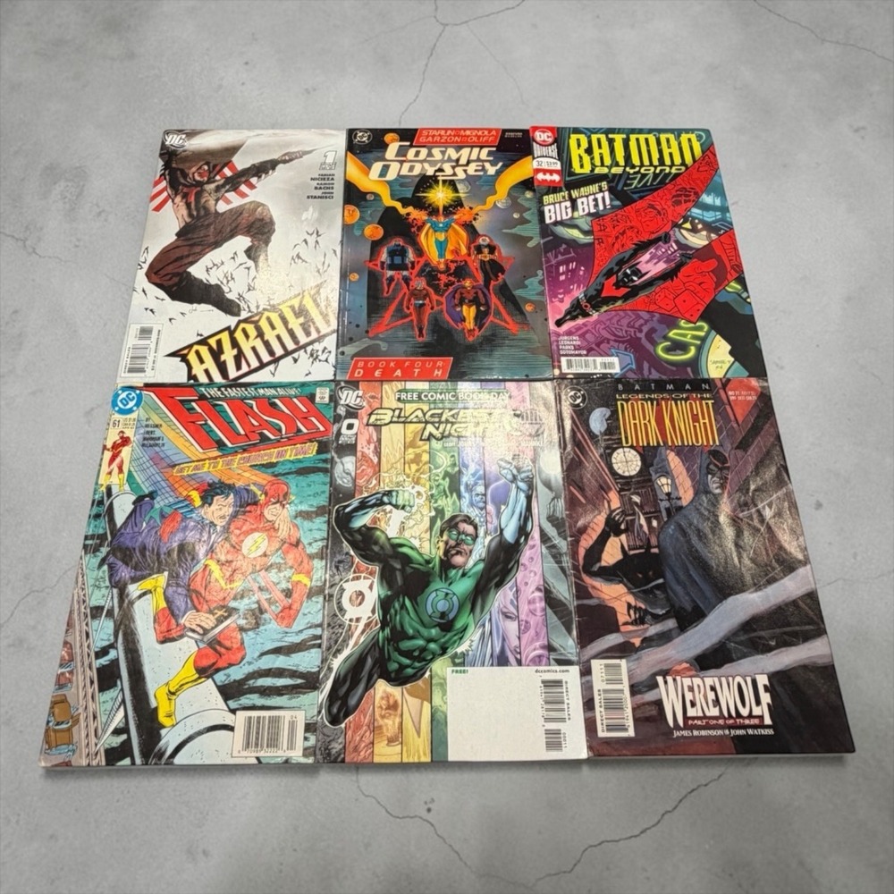 DC Comics Comic Book Lot Mixed OS 6pc Multi Batman Flash Green Lantern Azrael